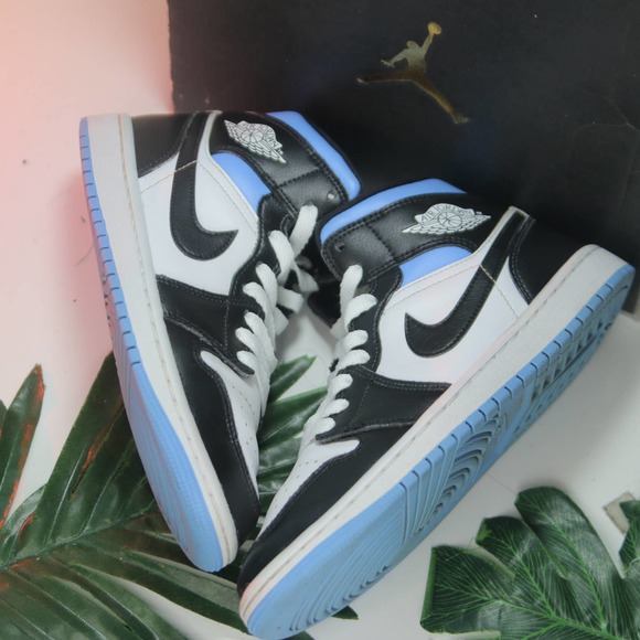 Jordan | Shoes | Jordan Mid Blue Black White 65 Womens5 Youth37eu 00486 |  Poshmark